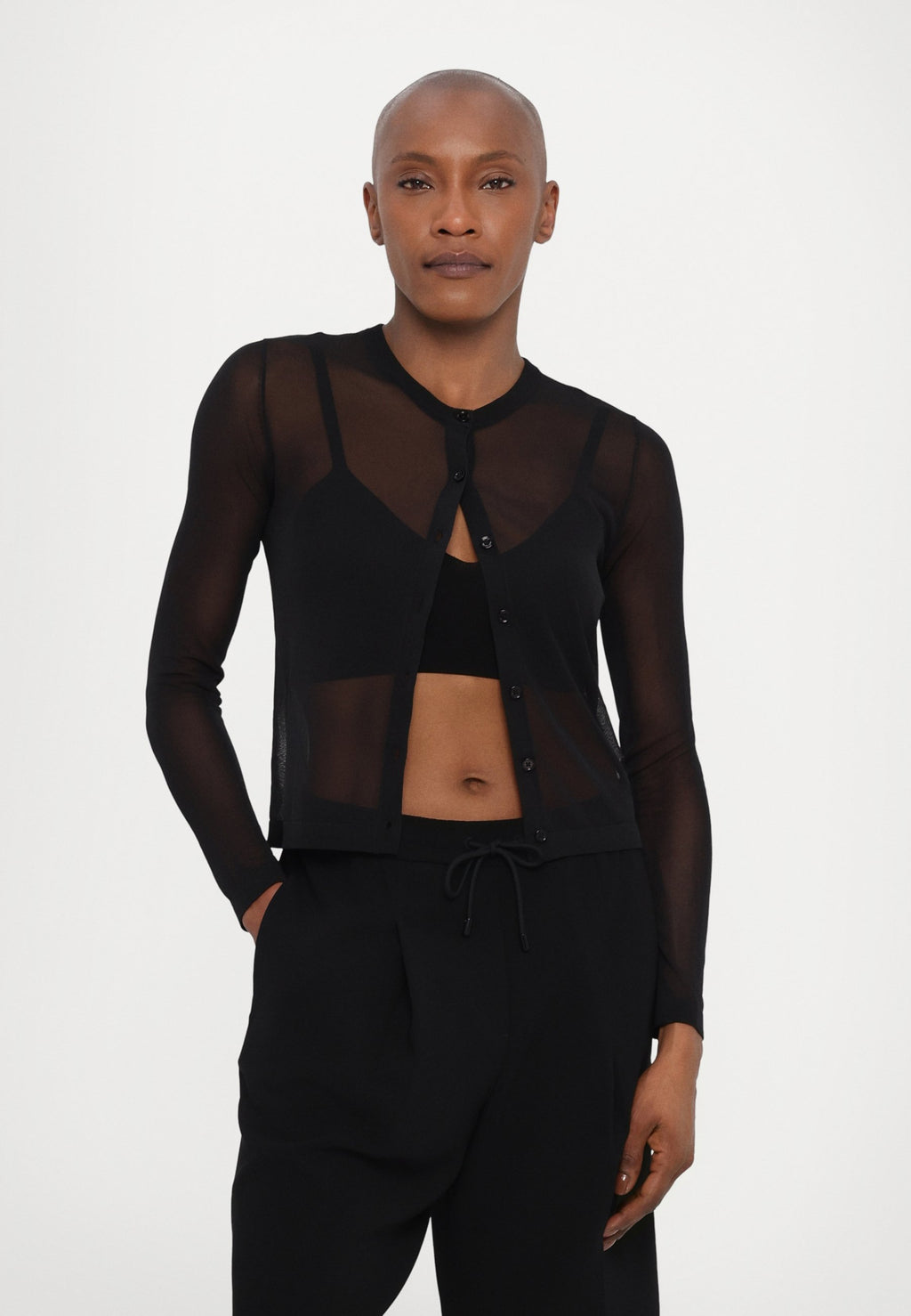 MICHAEL Michael Kors SHEER CROP CARDI