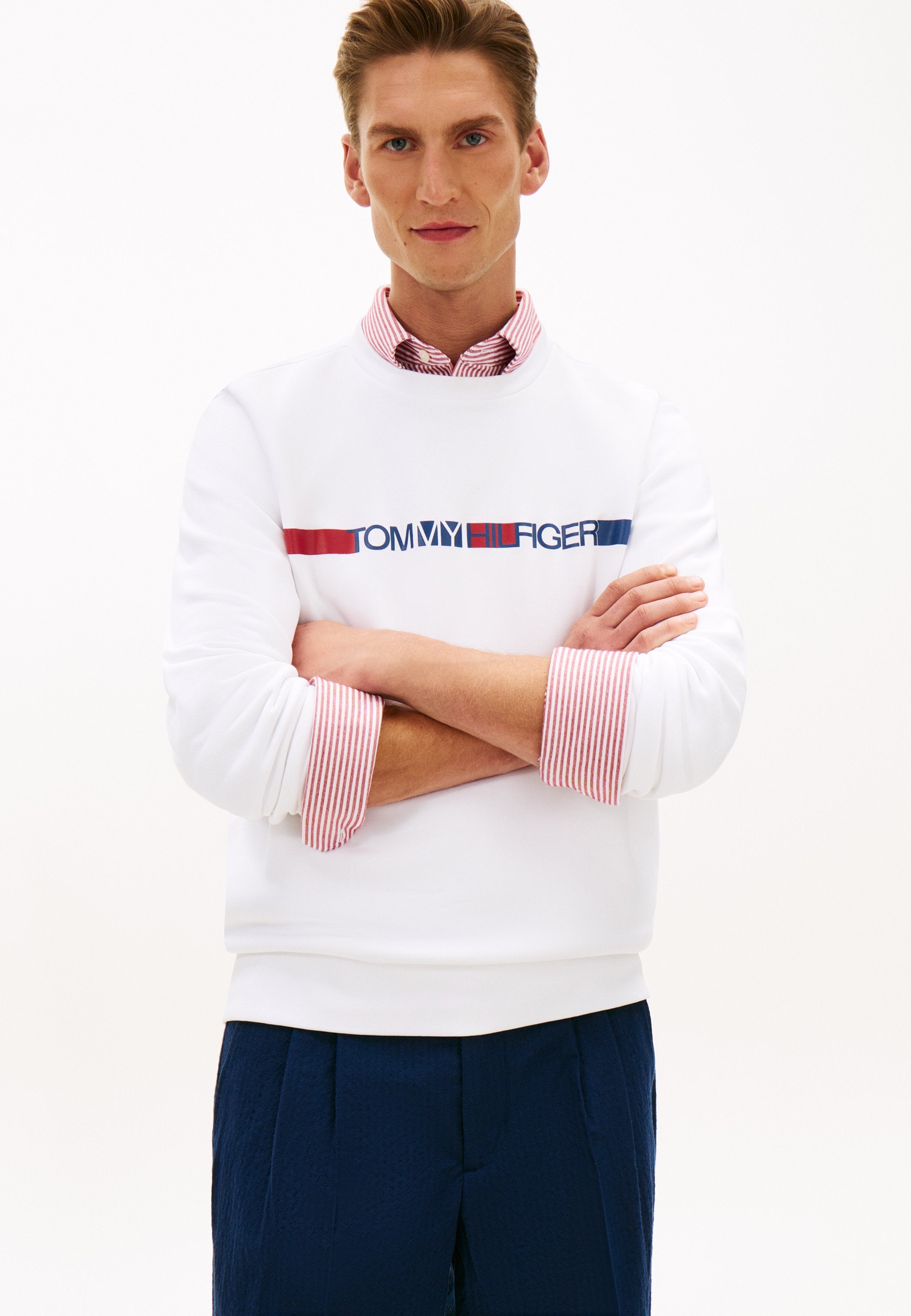 LOGO STRIPE FRENCH TERRY SWEATSHIRT Media 3