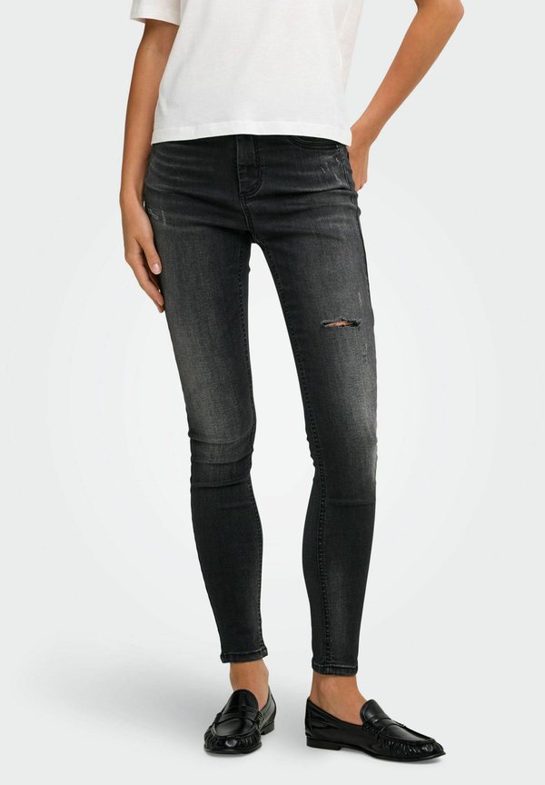 ONLY SKINNY FIT JEANS ONLWAUW MID WAIST SKINNY FIT JEANS - Slim fit jeans - washed black