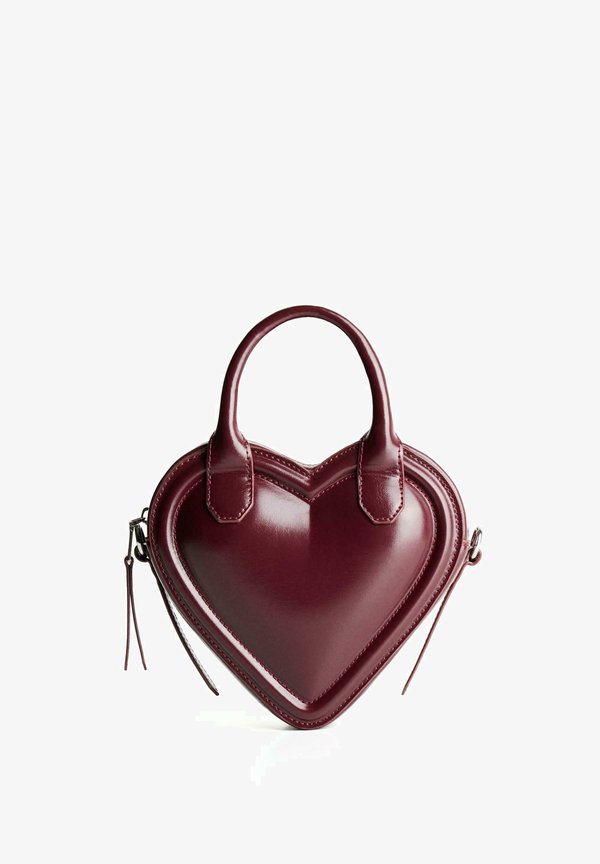 Bershka HEART - MINI - Handbag - bordeaux