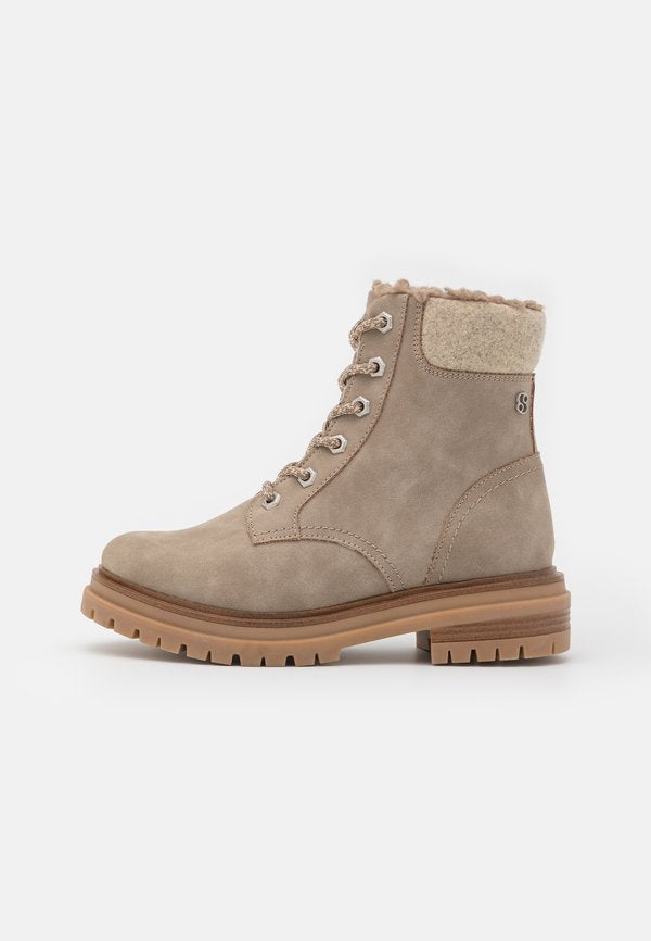 s.Oliver Lace-up ankle boots - taupe