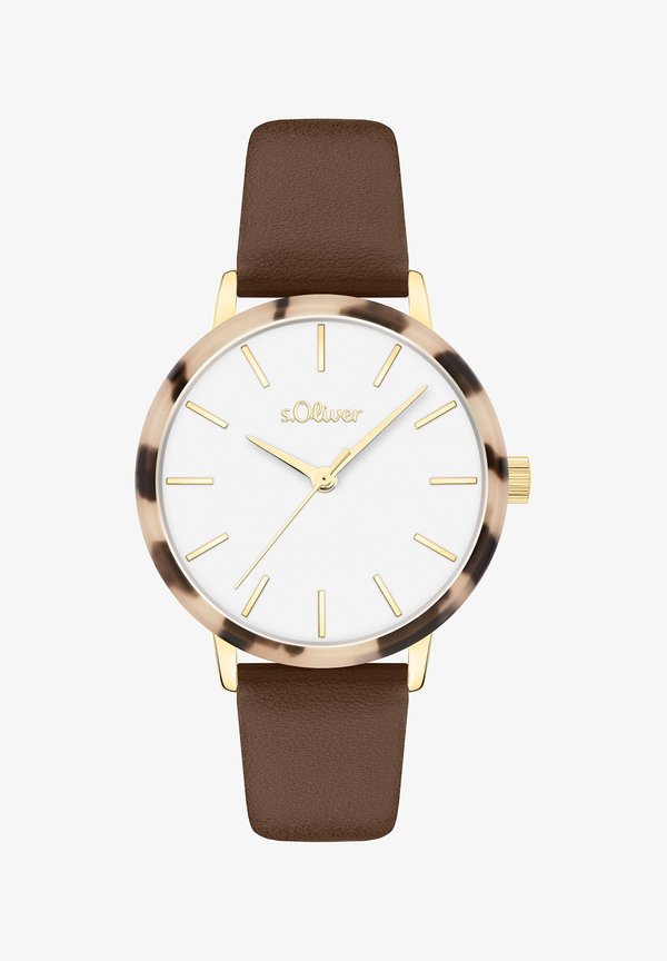 s.Oliver ACETATE CIRCLE - Watch - braun