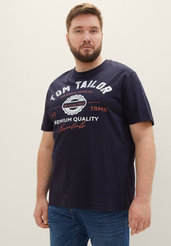 TOM TAILOR PLUS - MIT LOGO - Print T-shirt - sky captain blue