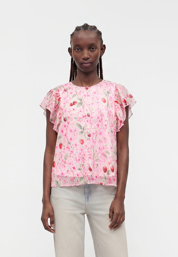 Vero Moda VMSMILLA FRILL O NECK - Blouse - light pink
