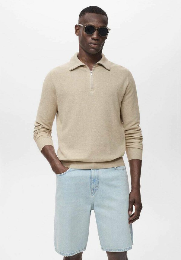Mango WITH ZIPPER COLLAR - Jumper - beige