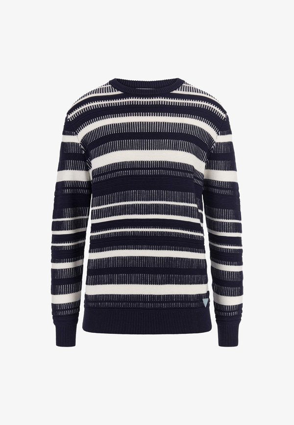 Guess À RAYURES COUPE CLASSIQUE - Jumper - mehrfarbig grundton blau
