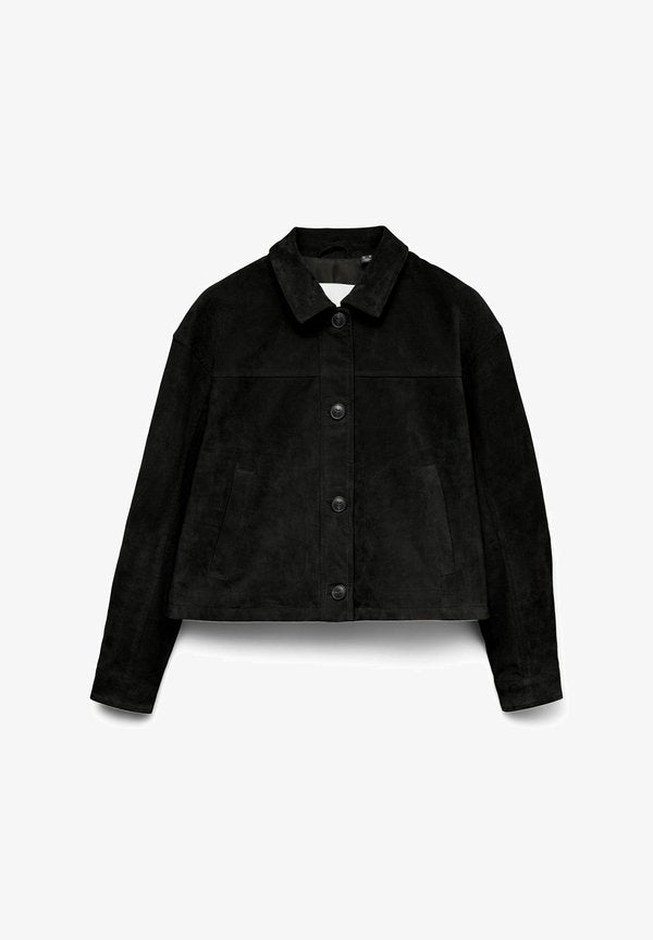 Vero Moda VMROYCESTINE Suede - Leather jacket - black