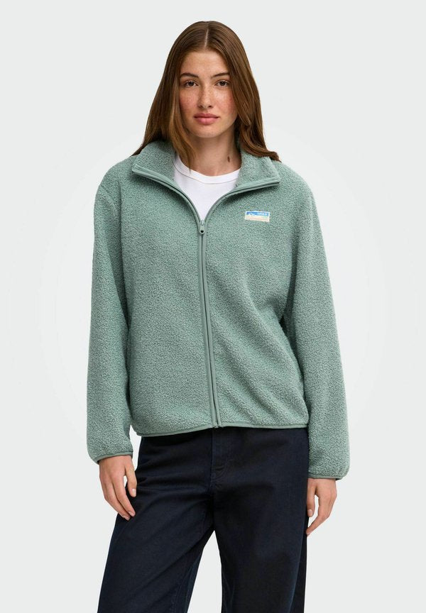 ONLY ONLEVA TEDDY JACKET CS OTW - Fleece jacket - green milieu