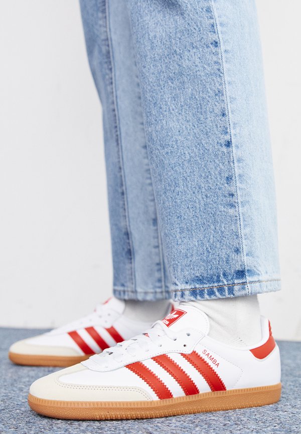 adidas Originals SAMBA OG - Trainers - footwear white/solar red/off white