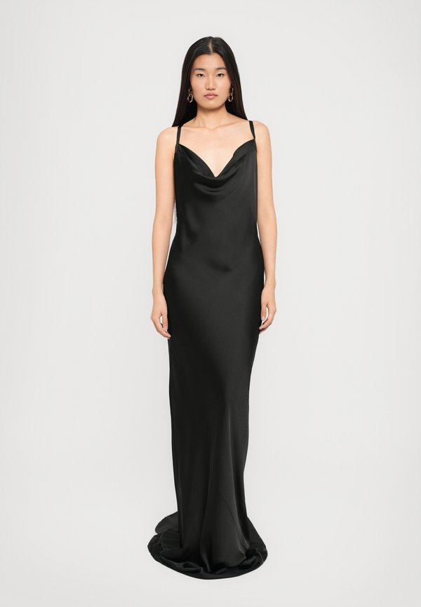 Norma Kamali CROSS BACK BIAS GOWN TRAIN