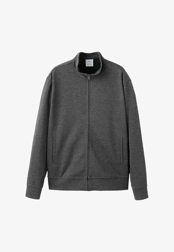 Mango Cardigan - mottled dark grey