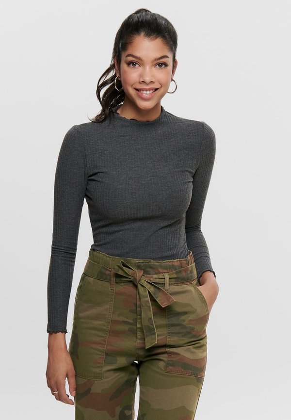 ONLY ONLEMMA L/S HIGH NECK TOP NOOS JRS - Long sleeved top - dark grey melange