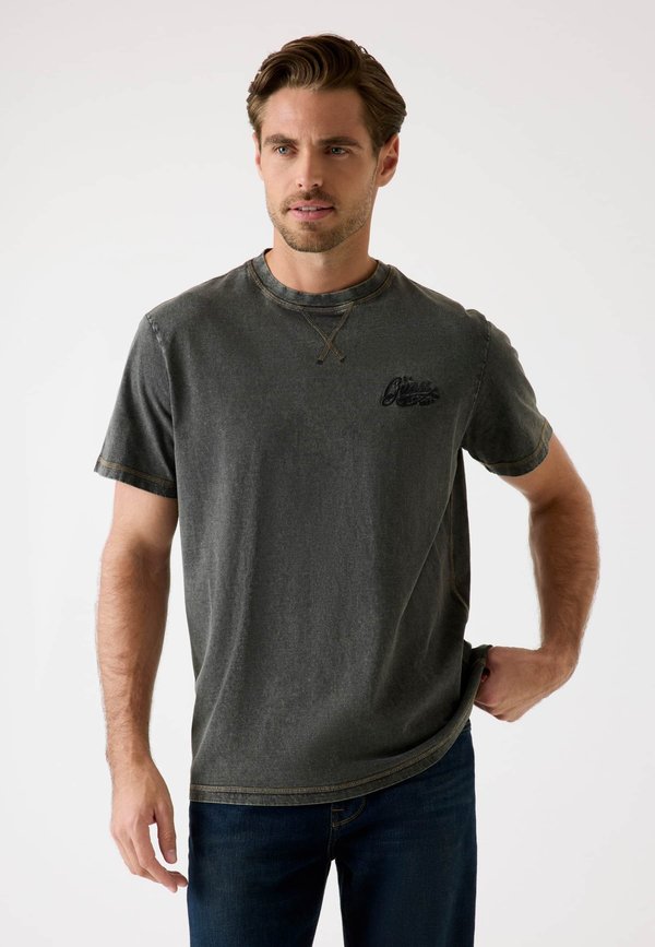 Guess LOGOSTICKEREI - Print T-shirt - grau