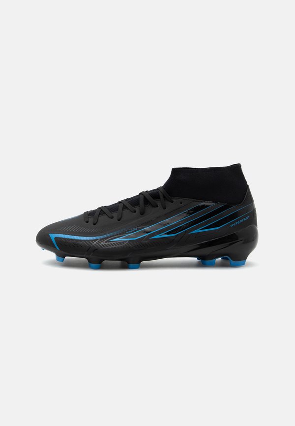 adidas Performance F50 HYPERFAST LEAGUE MID FIRM GROUND UNISEX - Firm-ground football boots - core black/lucid ray blue