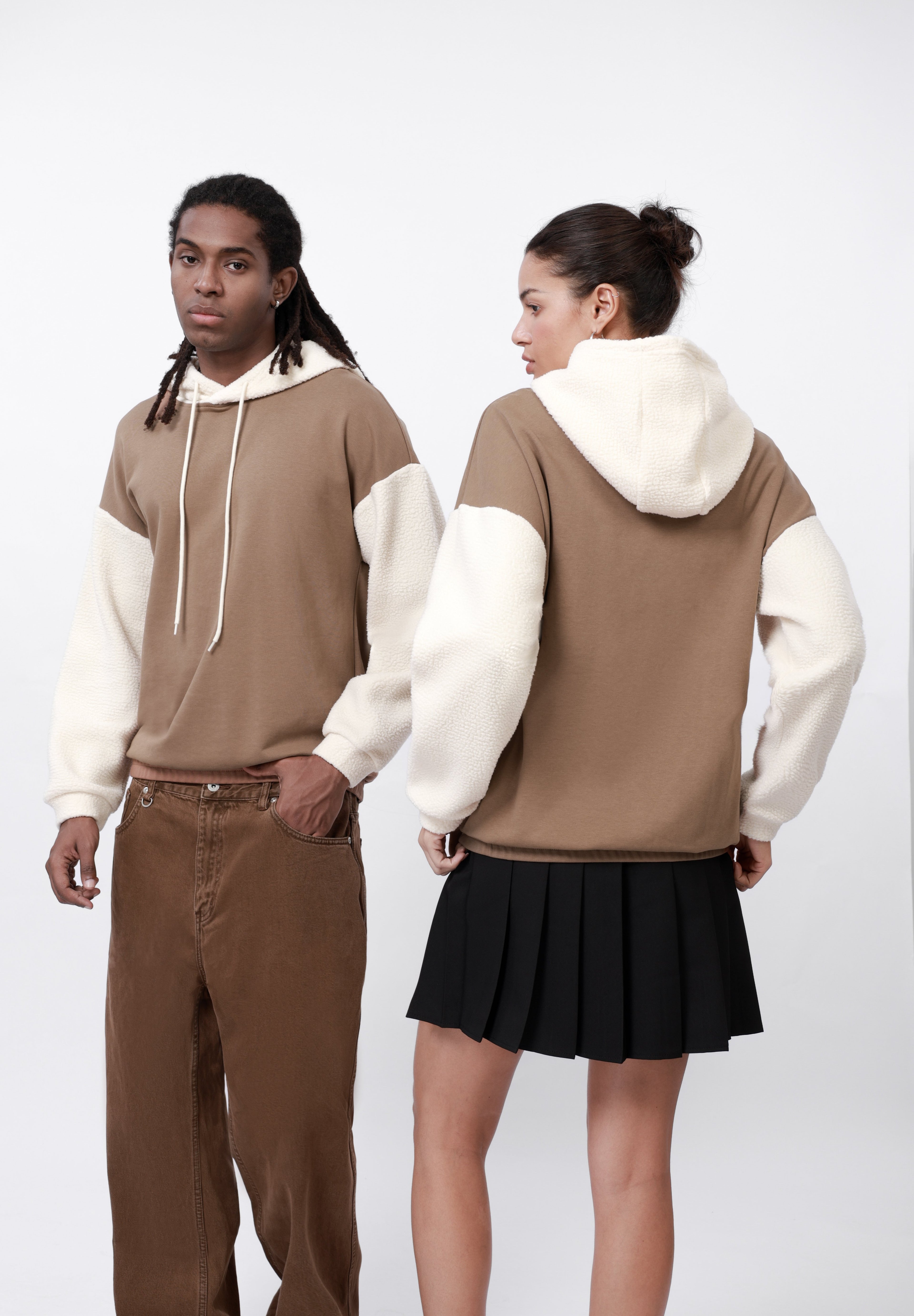 YOURTURN BORG HOOD AND SLEEVES UNISEX