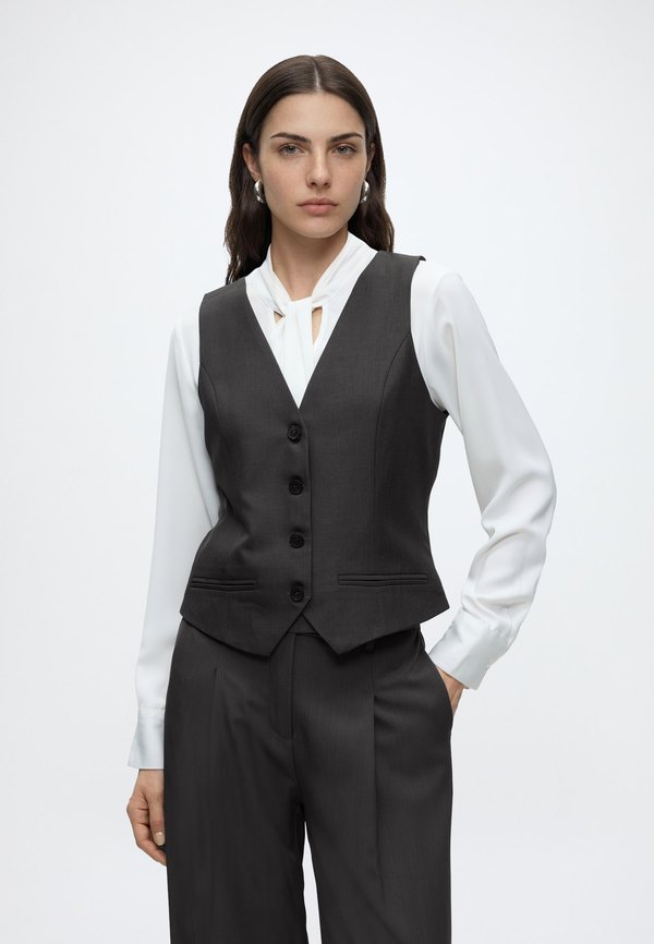 ONLY ONLLINDA S/L MEL FIT WAISTCOAT TLR NOOS - Waistcoat - dark grey melange