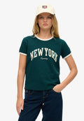 Superdry & Co ATHLETIC ESSENTIAL RINGER - Print T-shirt - dark pine green