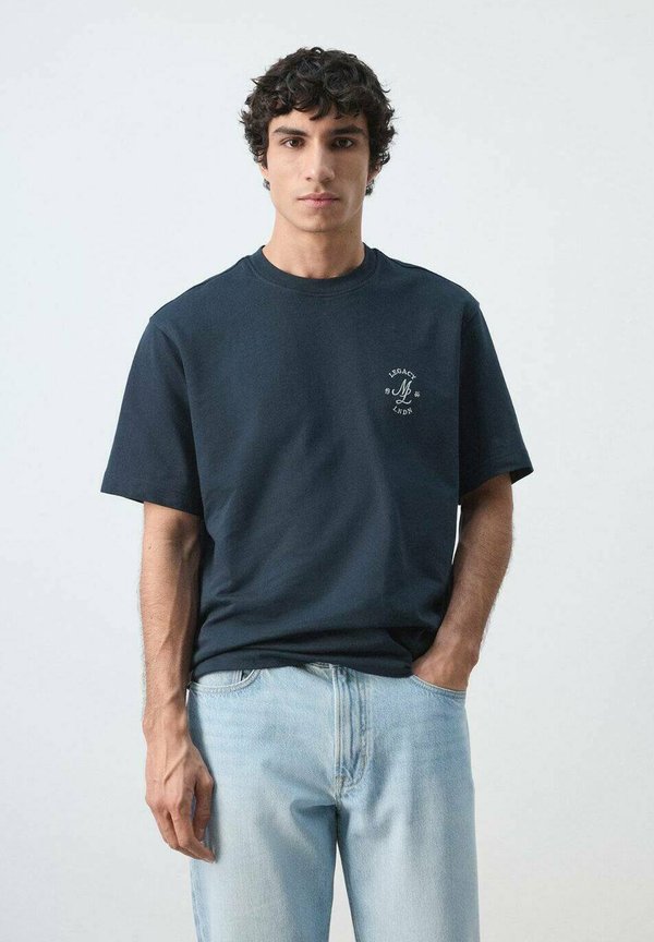Mango Print T-shirt - navy