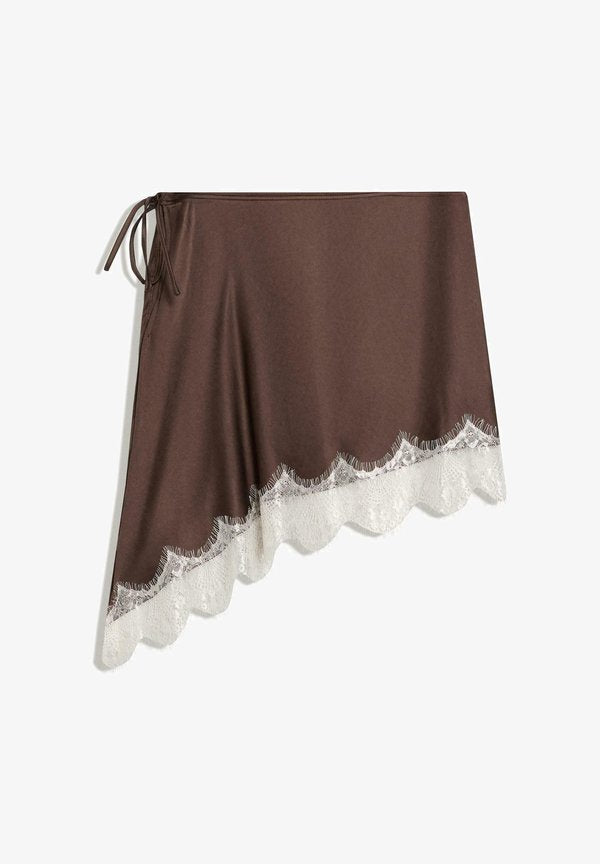 Bershka A-line skirt - dark brown