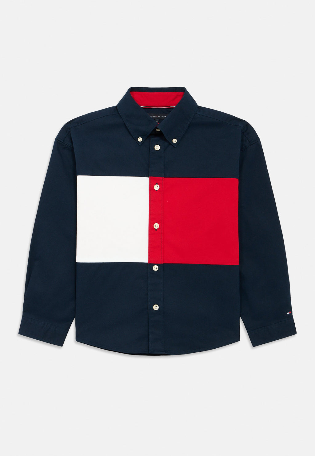 HERITAGE REGULAR FIT COLOUR-BLOCKED BACK FLAG SHIRT Media 1