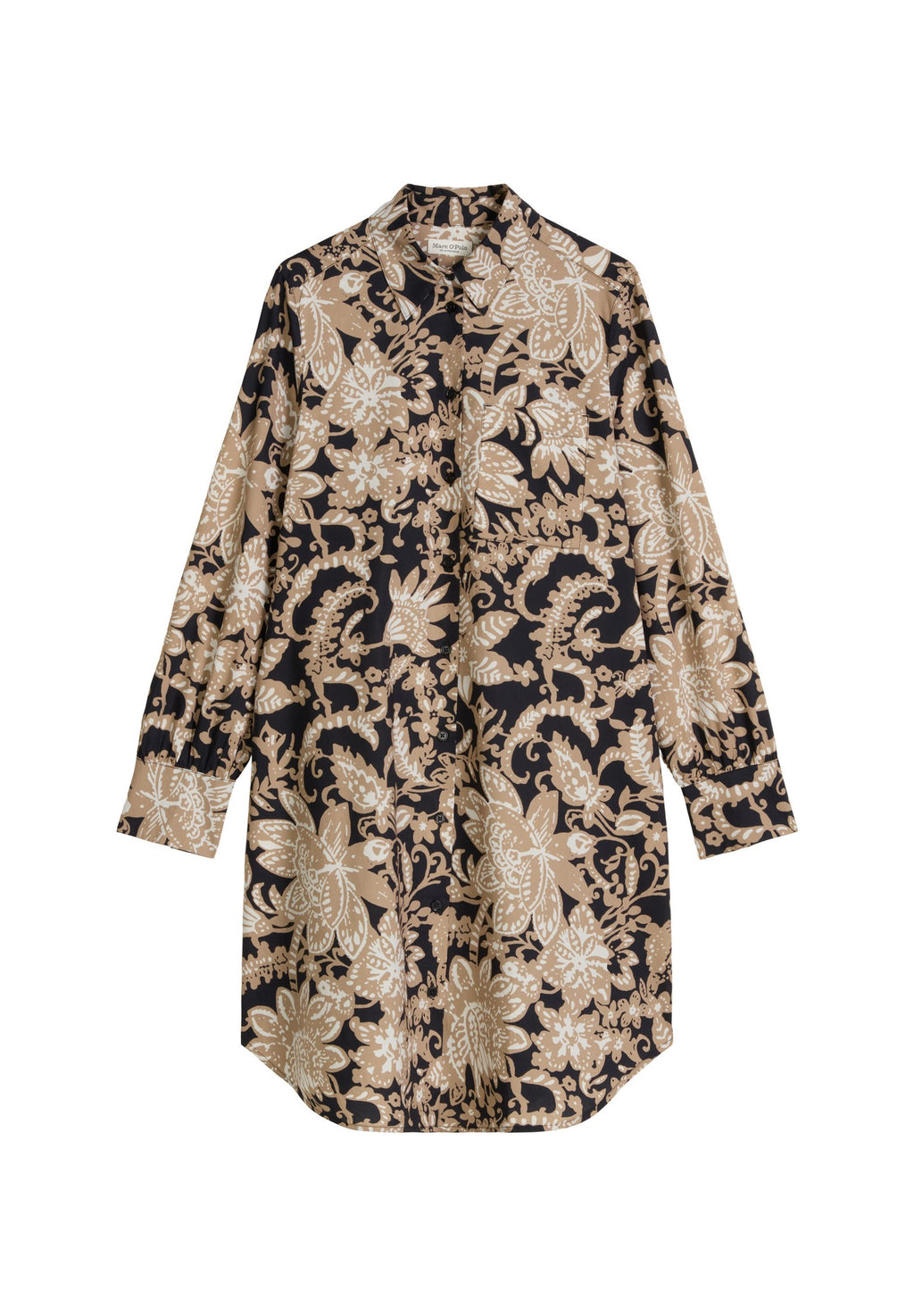 Marc O'Polo DRESS, A-LINE, SHIRT DETAILS, LONG SLEEVE, PRINT