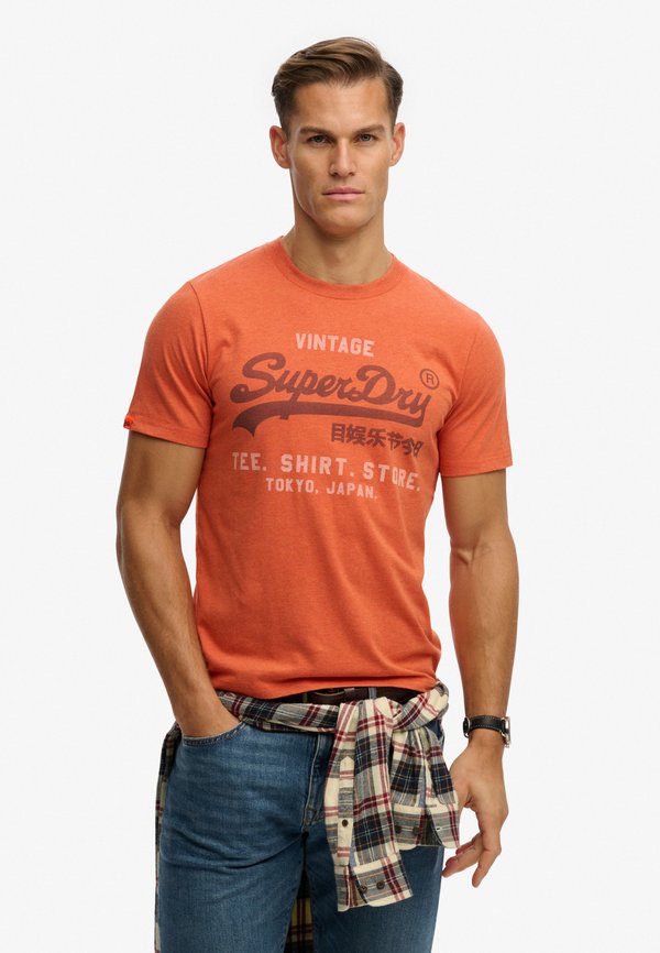 Superdry & Co SUPERDRY - Print T-shirt - rust orange marl