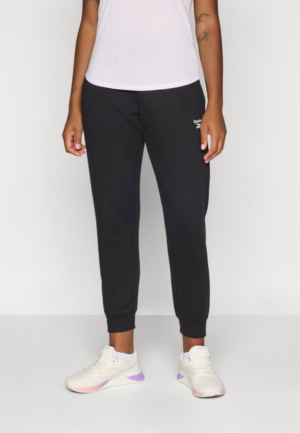 Reebok SMALL LOGO CUFFED PANTS - Tracksuit bottoms - black