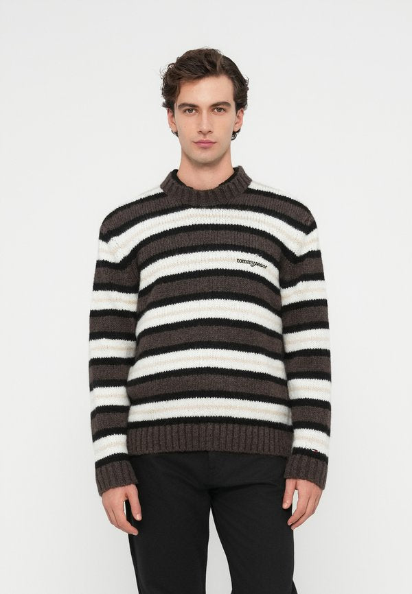 Tommy Jeans LOGO EMBROIDERY STRIPE JUMPER WITH ALPACA