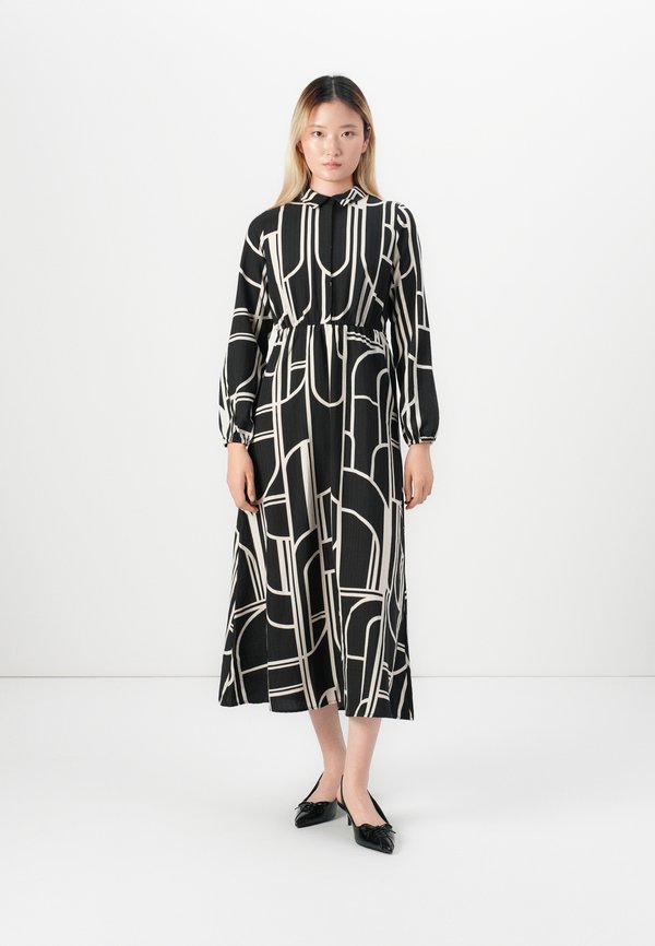 Vero Moda VMGINAS BETINE SHIRT DRESS WVN - Shirt dress - black