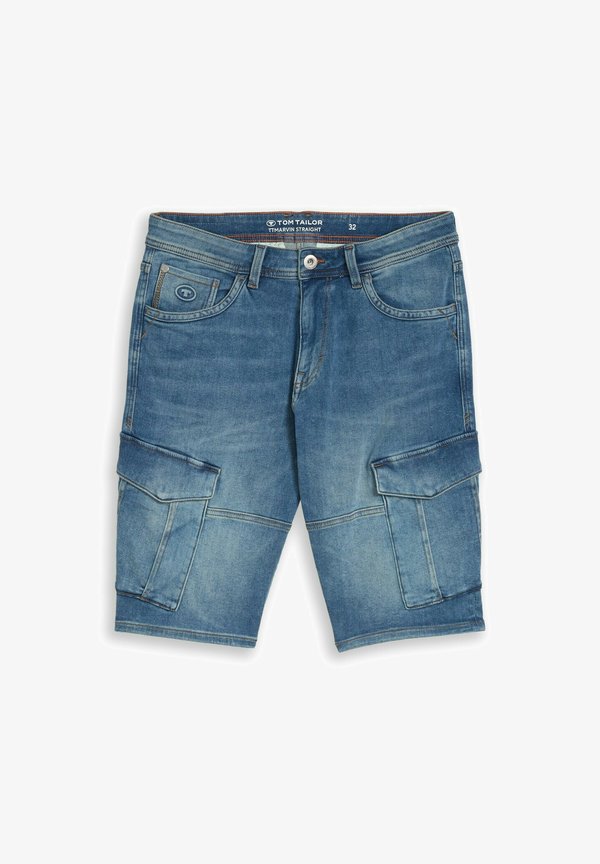 TOM TAILOR TTMARVIN STRAIGHT FIT - Denim shorts - used mid stone blue denim
