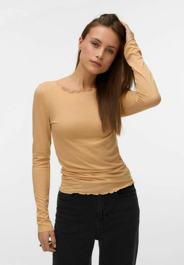 Vero Moda TOP AWGLESHA TOP - Long sleeved top - latte