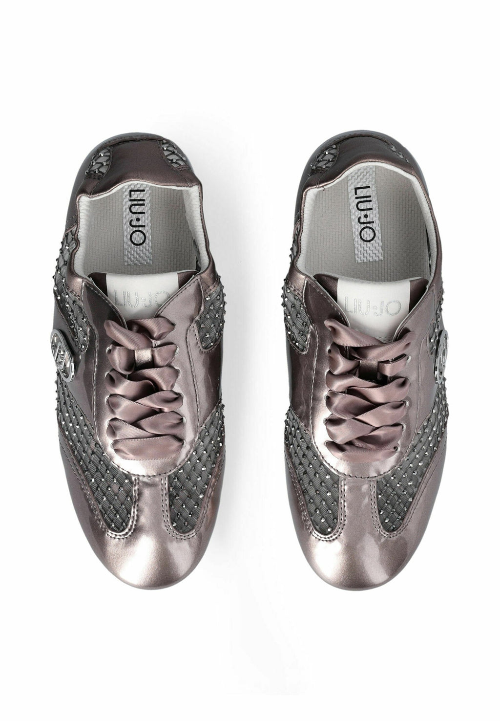LIU JO GLOSSY LIGHT SNEAKERS WITH RHINESTONES
