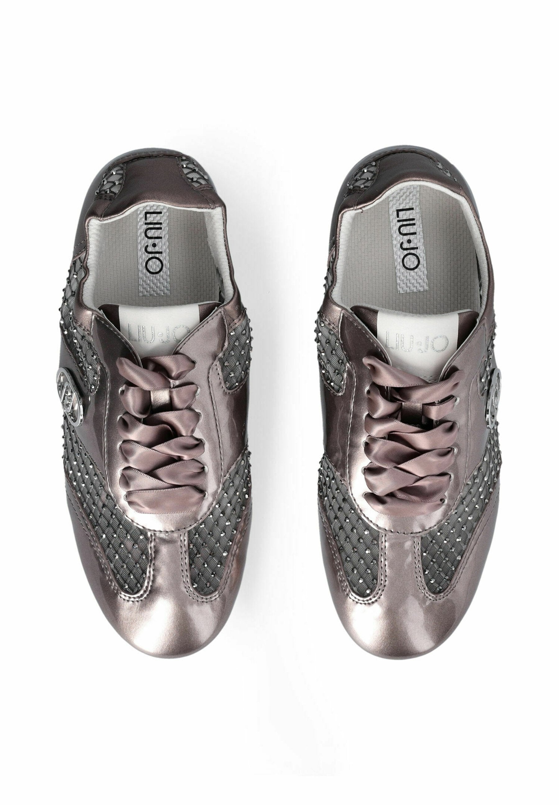LIU JO GLOSSY LIGHT SNEAKERS WITH RHINESTONES