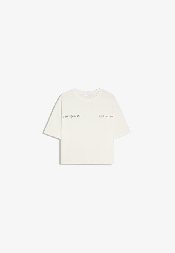 Bershka TSHIRT - Print T-shirt - white