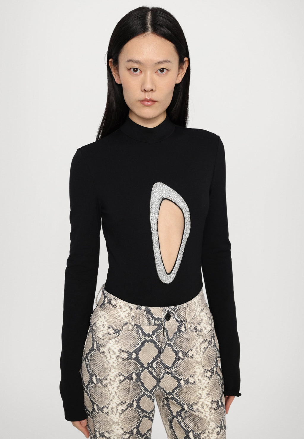 David Koma CRYSTAL CUTOUT BODYSUIT