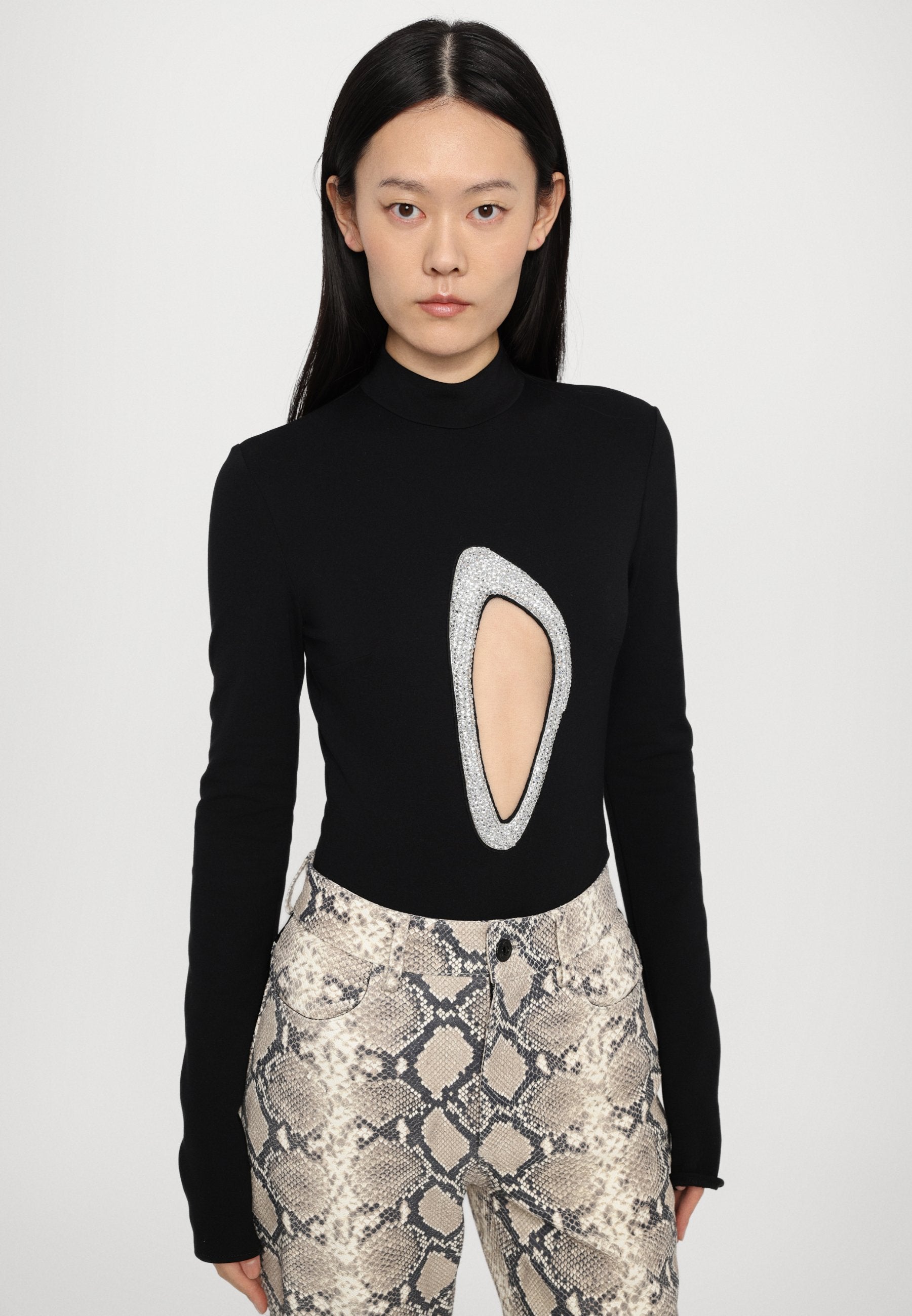 David Koma CRYSTAL CUTOUT BODYSUIT