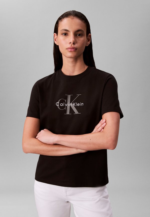 Calvin Klein Jeans HERO CLASSIC MONOLOGO - Print T-shirt - black