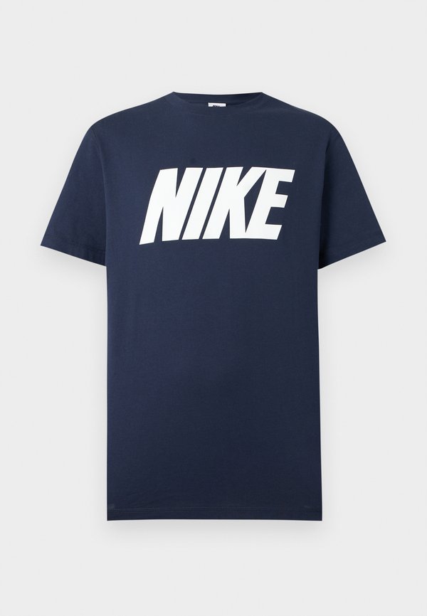 Nike Sportswear CLUB VARSITY LIFESTYLE - Print T-shirt - obsidian/white