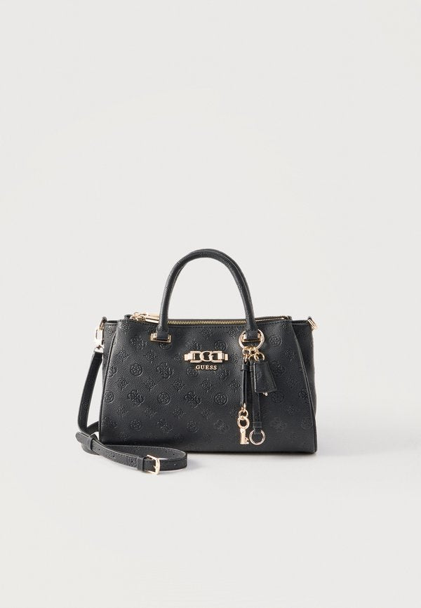 Guess ANISE TRIPLE COMP SATCHEL - Handbag - black