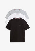 Tommy Hilfiger 3 PACK TEE - Pyjama top - black/light heather/white