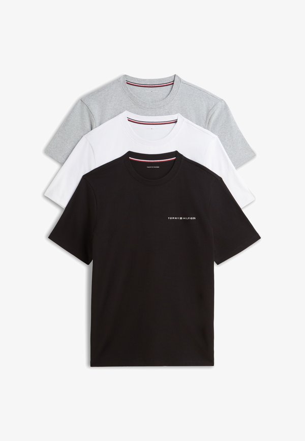 Tommy Hilfiger 3 PACK TEE - Pyjama top - black/light heather/white