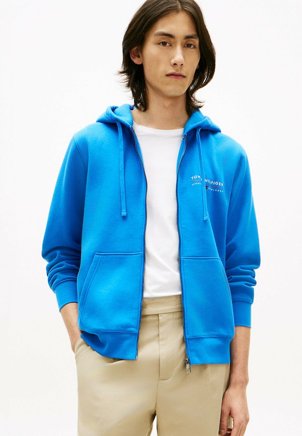 Tommy Hilfiger LOGO TERRY ZIP-THRU HOODY - Zip-up sweatshirt - blue orbit