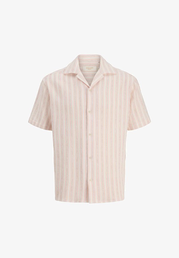 Jack & Jones JORCOBA STRIPE RESORT SHIRT SS SN - Shirt - peach melba