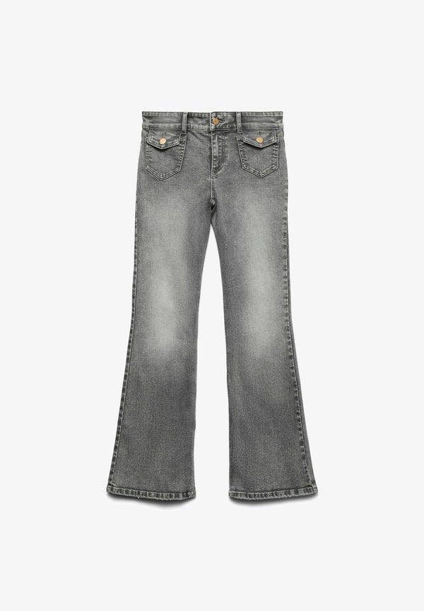 Vero Moda Flared fit VMJEAN Low rise - Bootcut jeans - light grey denim