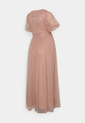 Maya Deluxe Maternity PUFF SLEEVE EMBELLISHED MIDAXI DRESS