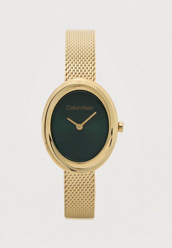 Calvin Klein TWISTED BEZEL - Watch - gold-coloured/green