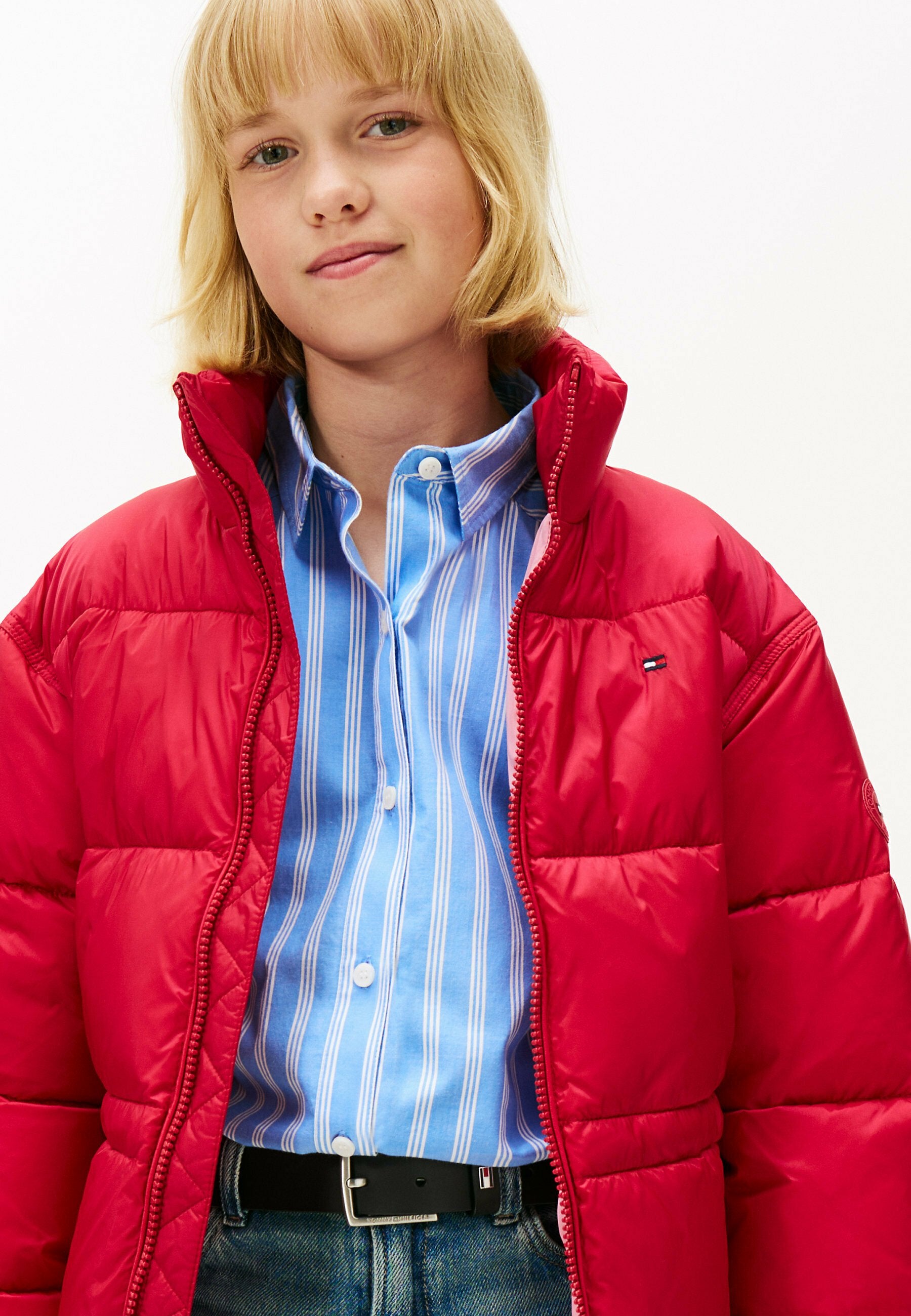 WAISTED SHINY MID PUFFER JACKET Media 4