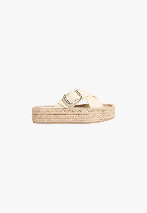 Calvin Klein EBETH - PLATFORM  - Platform sandals - light cashew