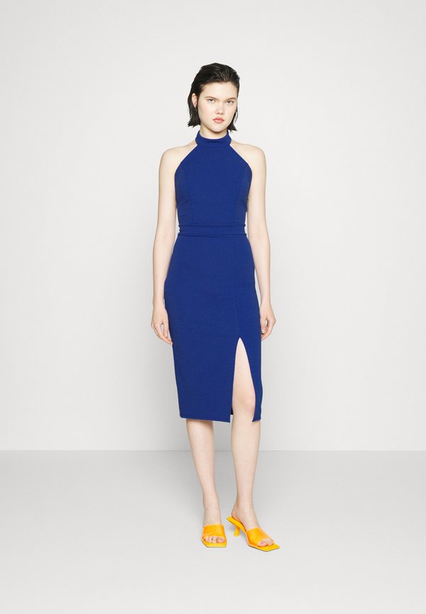 WAL G. ROCKY ZIP BACK MIDI DRESS