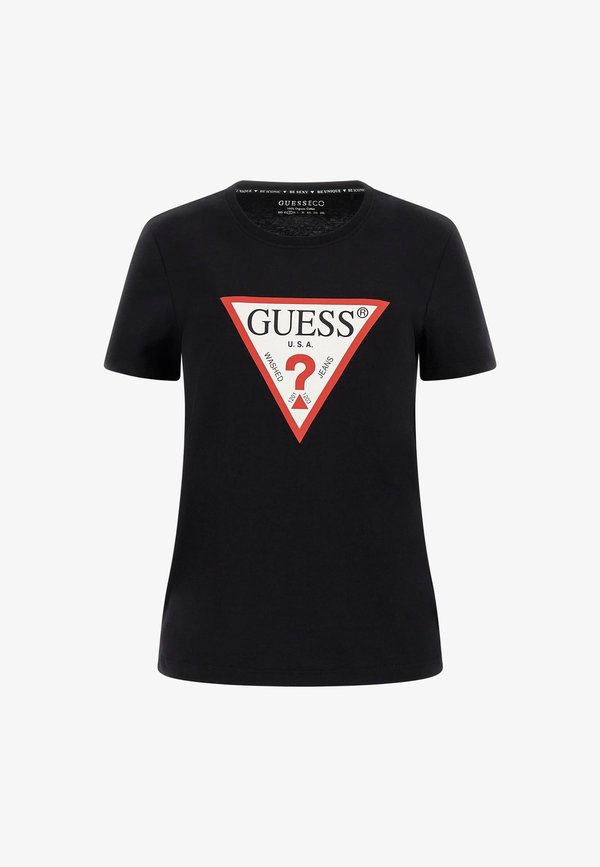 Guess ORIGINAL TEE - Print T-shirt - jet black